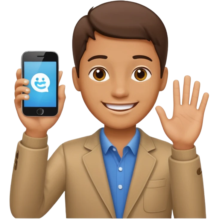 waving hand SMS emoji