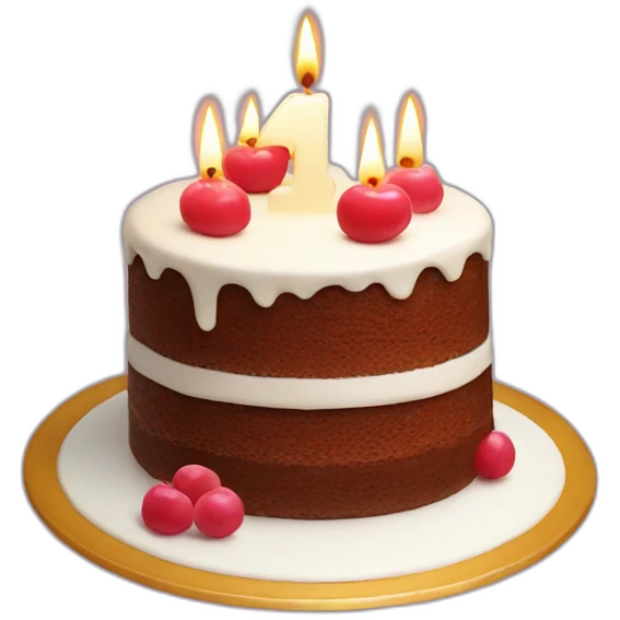 Cake with candle number 40 emoji