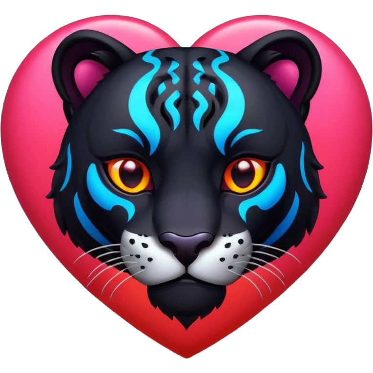 Heart with a panther emoji