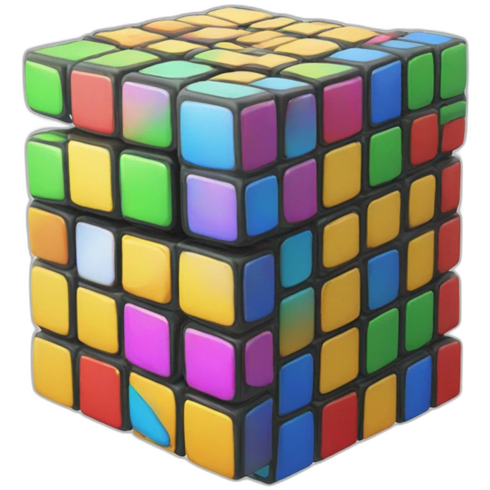 Cubo de rubik con lentes de sol emoji