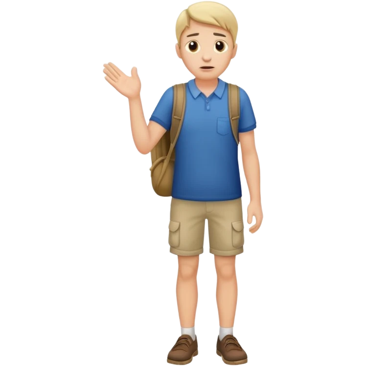 confused tourist full body, normal clothes emoji