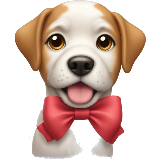 A dog with a bow emoji