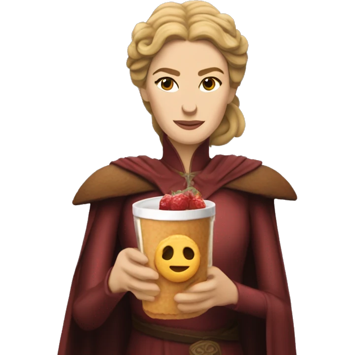 cersei lannister holding a cookie and juice emoji