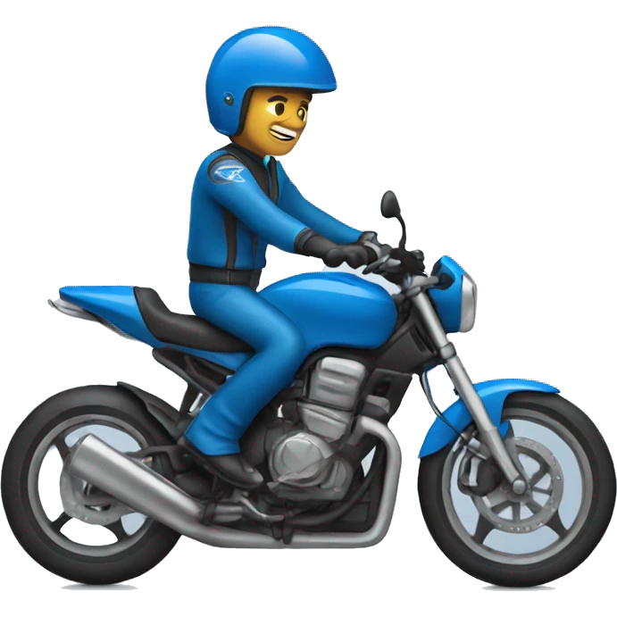 Blue motorbike with a rider emoji
