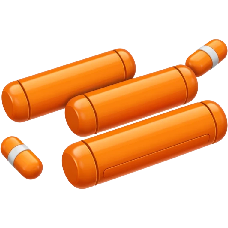 orange cylindrical pieces pill shaped on each end  emoji