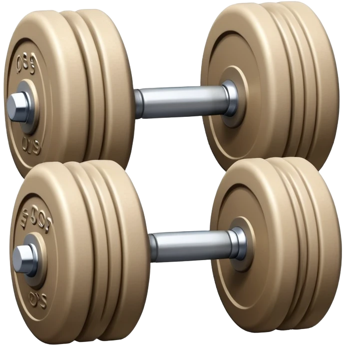 beige dumbbell, fitness equipment emoji