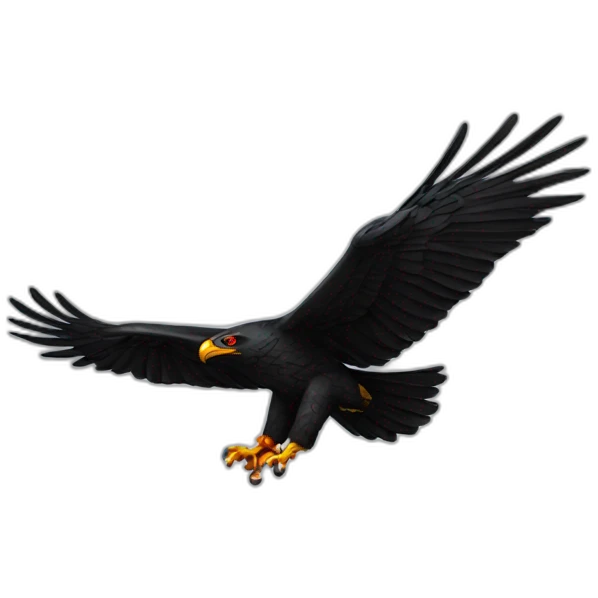 Black eagle flying with red eyes  emoji