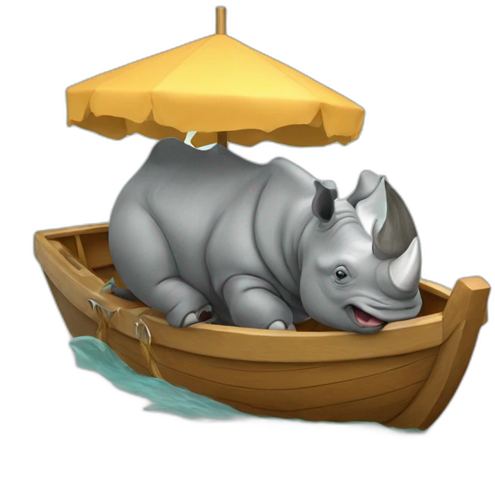 rhinoceros in a boat emoji