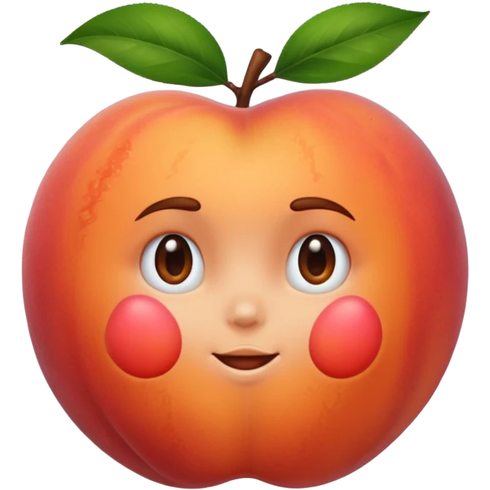 A peach with handmarks with hair emoji