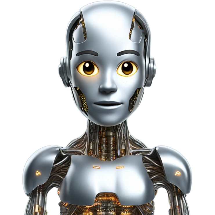 friendly cyborg computing data emoji