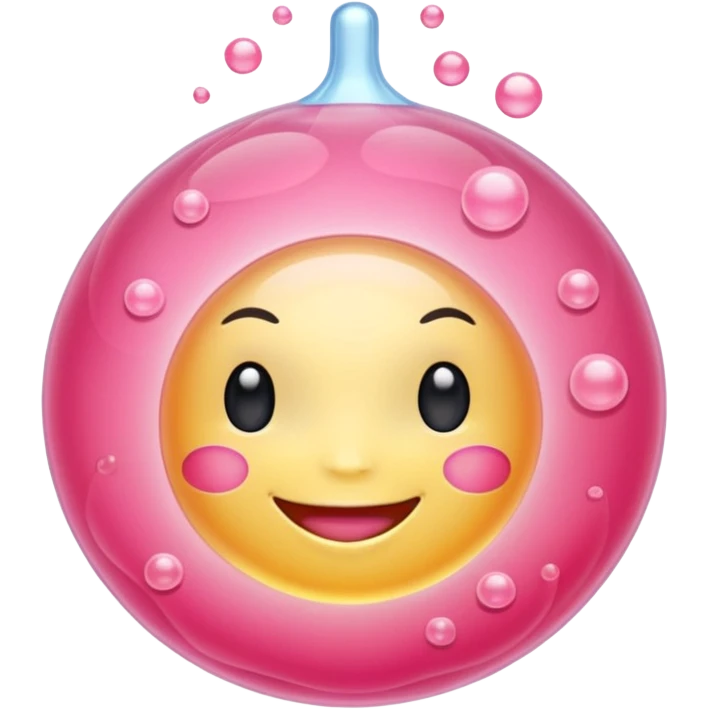 Cute, smiling, glowing stem cell, White background. emoji