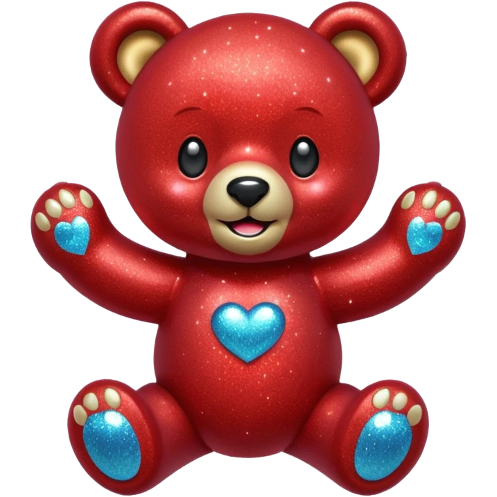 red glitter bear Happy  emoji