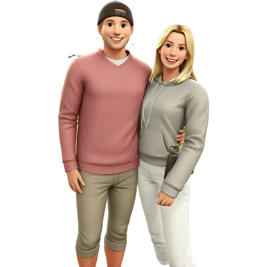 smiling couple in nature emoji