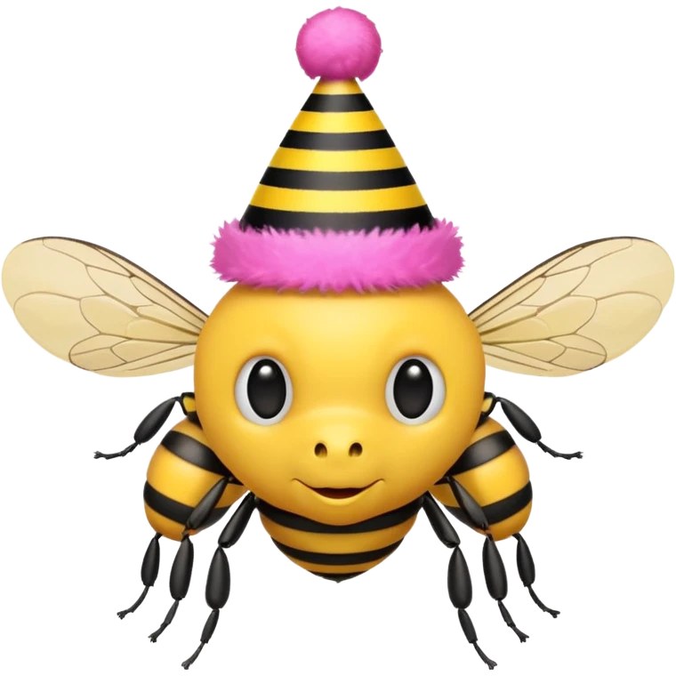 party pink hat bee emoji
