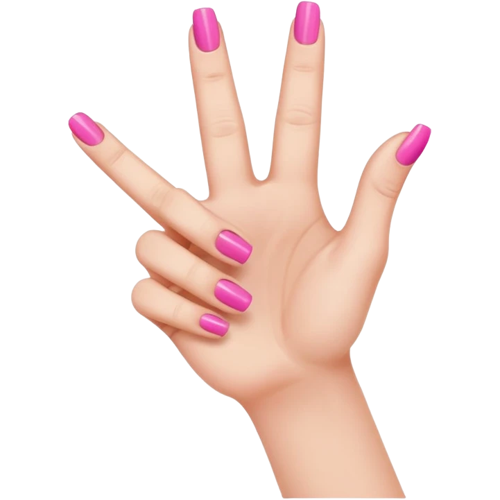 Woman’s hand with pink nail polish giving thumbs down sign emoji