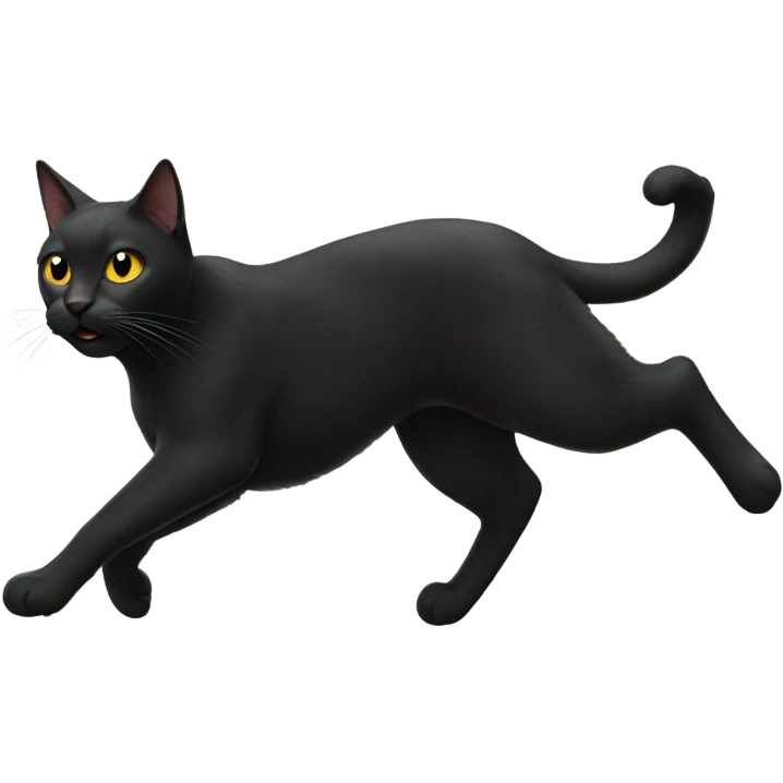 Black cats chasing a bird emoji