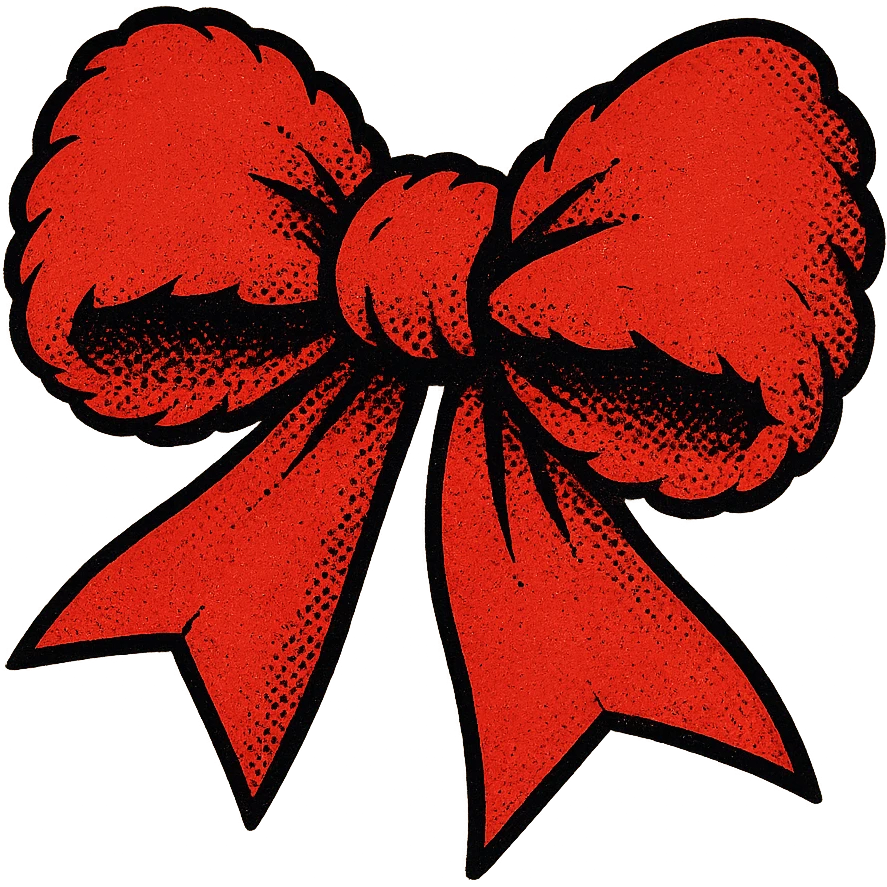 fluffy bow, bold lines emoji