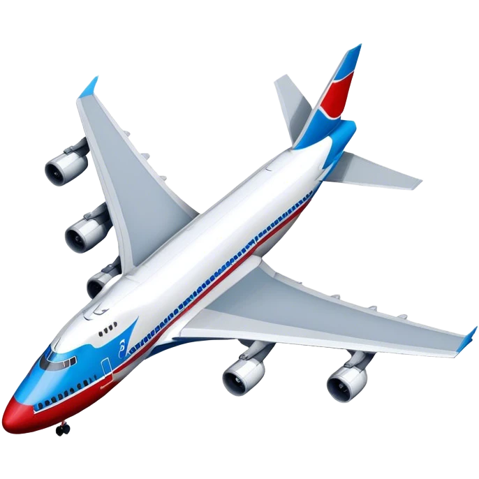 Boeing 747 - Boeing (Model Year: 2020) (Iconic colour: White with red and blue) emoji