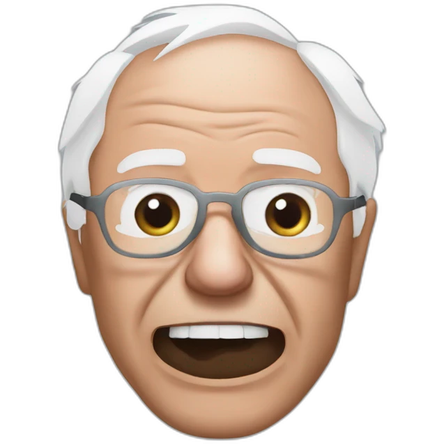 bernie sanders with mouth mask emoji