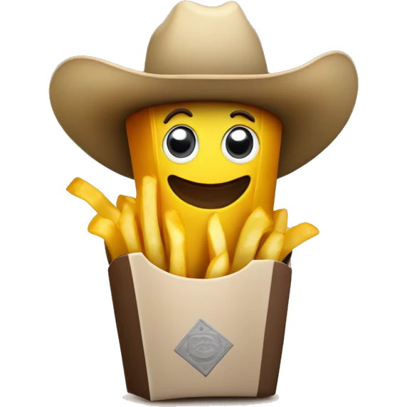 French fries wearing a cowboy hat  emoji