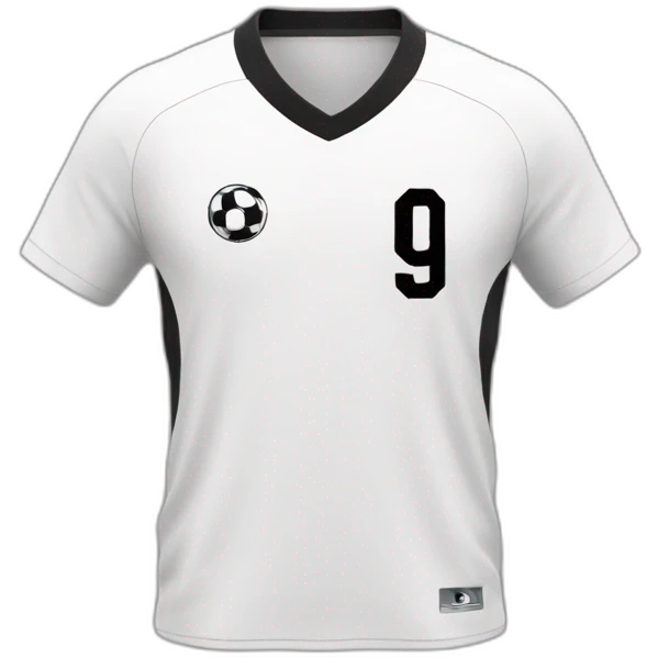 9 soccer jersey in black and white emoji