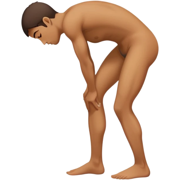 demotivated person with semi-bent legs, back posture emoji