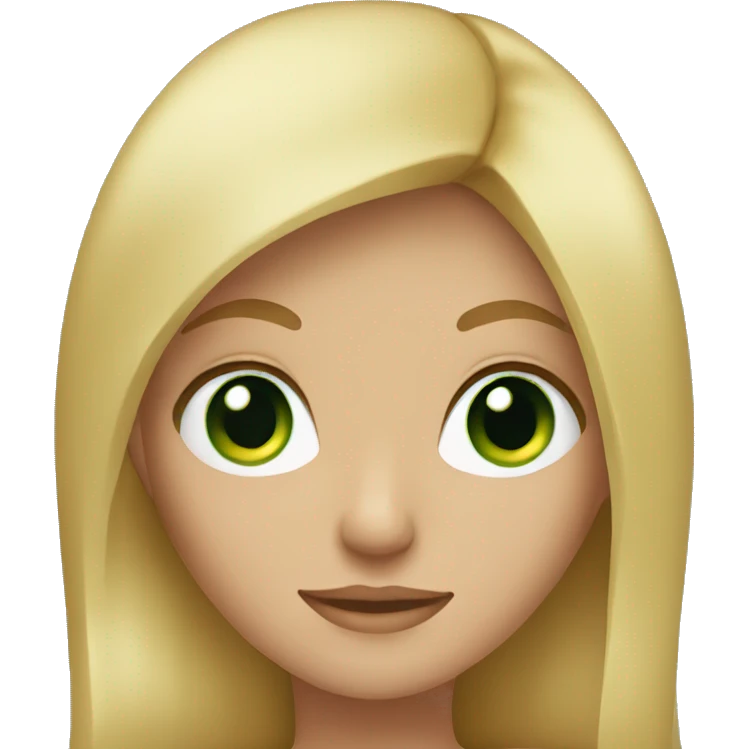 A girl with green eyes and blond hair emoji
