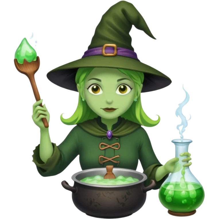 green witch cooking potion emoji
