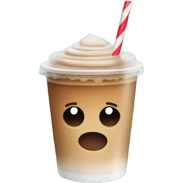 Iced coffee in Christmas cup emoji