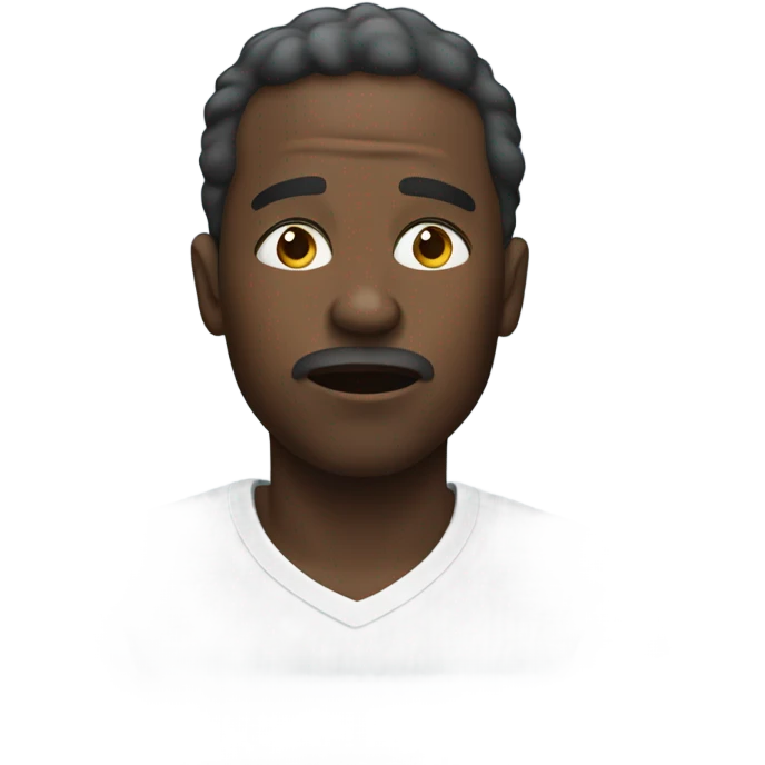 Black man out of breath emoji