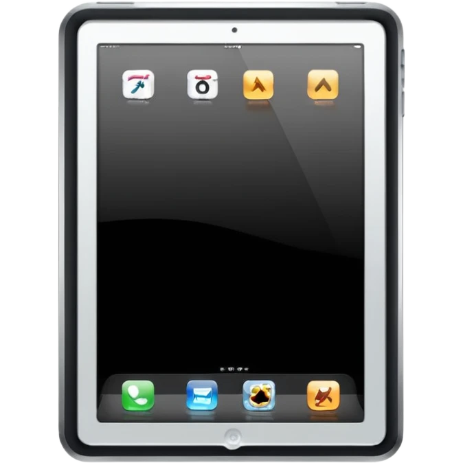 modern ipad with black screen emoji