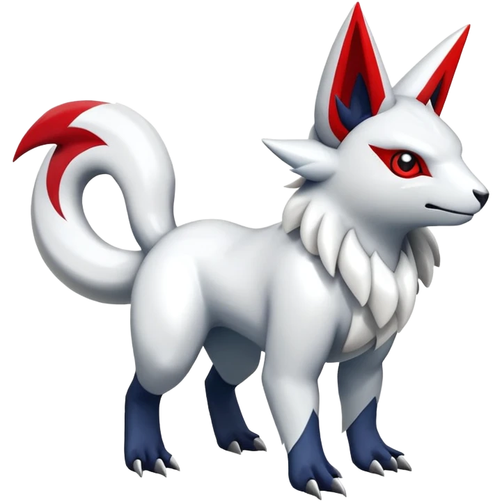 Shiny exotic  Absol-Zangoose-Fakémon-hybrid-creature (full body)  emoji
