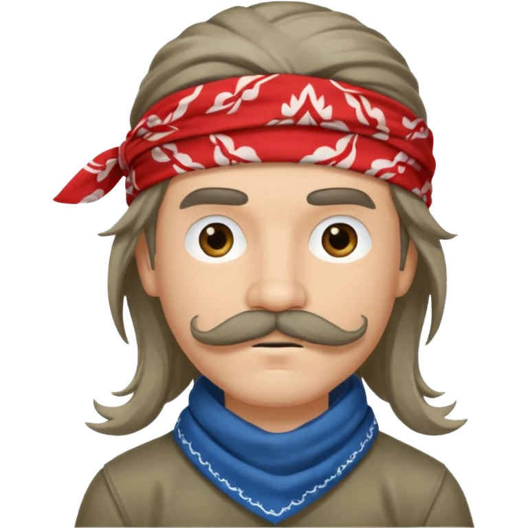 mustached with bandanas long hair gry boy emoji