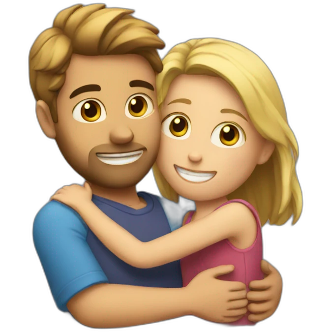 Girl and guy hugging emoji