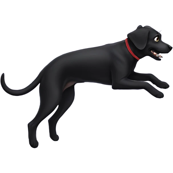 Black dog levitating  emoji