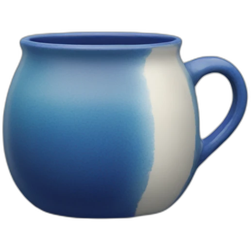 Pottery mug blue emoji
