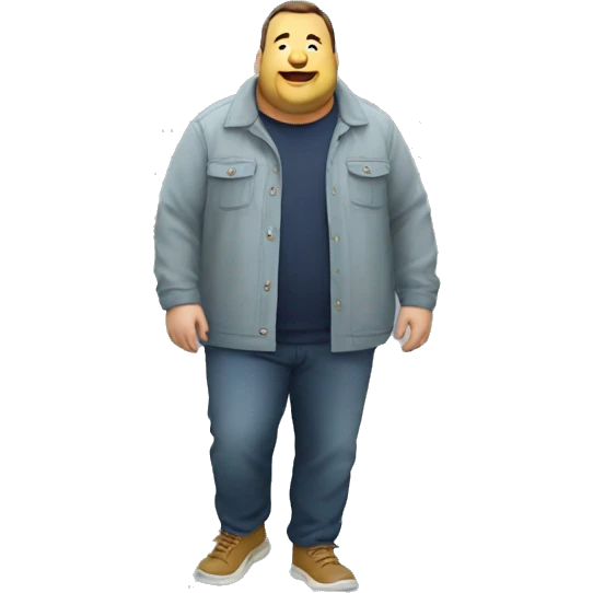 Fat man with Napapijri overshirt zoomin emoji