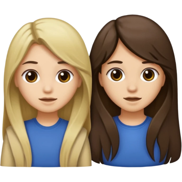 bestiess one with dark brown hair and one with dirty blonde hair long hair for both of them emoji