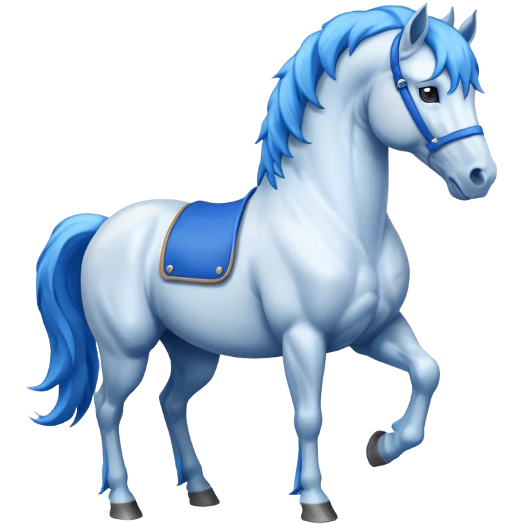 White horse with blue mane emoji