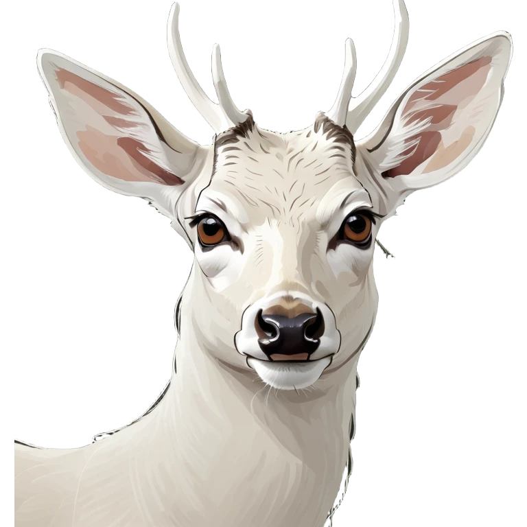 Albino deer staring at camera emoji