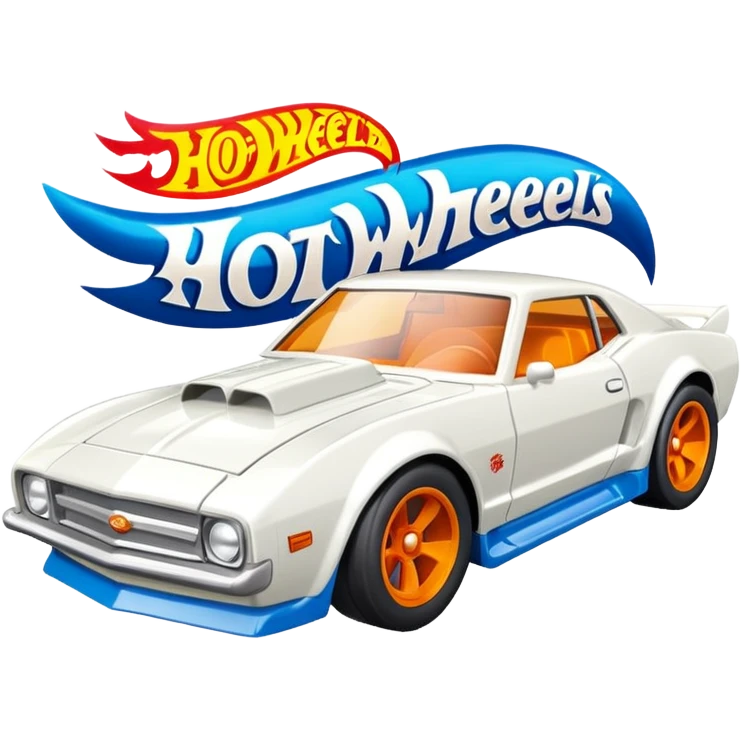 Машинка HotWheels белого цвета в классической упаковке HotWheels. emoji