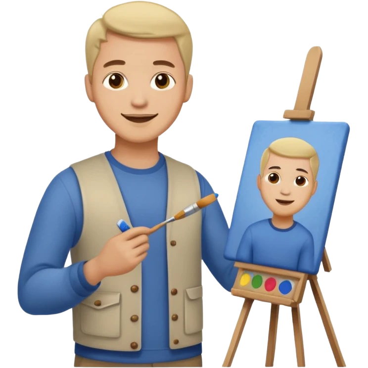happy man painting a picture full body emoji