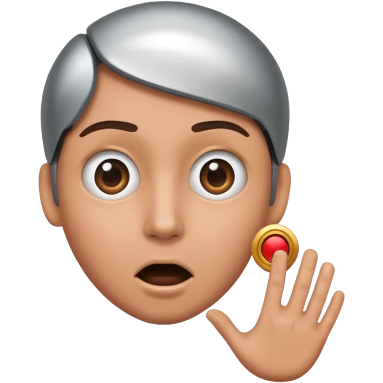 лицо удивленного человека сбоку, которого притягивает  магнит emoji