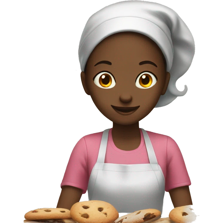 Girl baking cookies emoji
