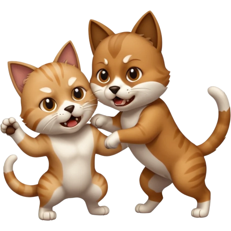 cat fight with dog emoji