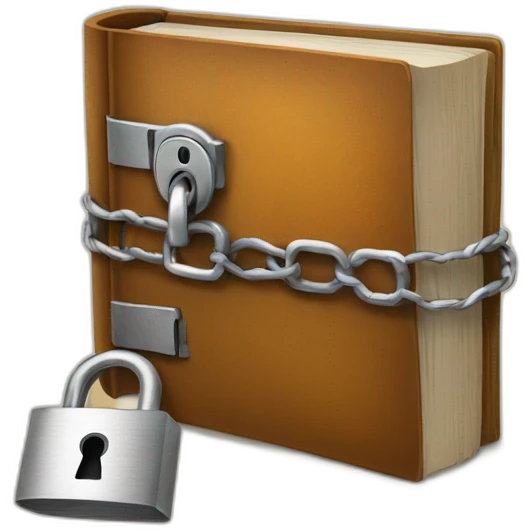 Large book with lock emoji