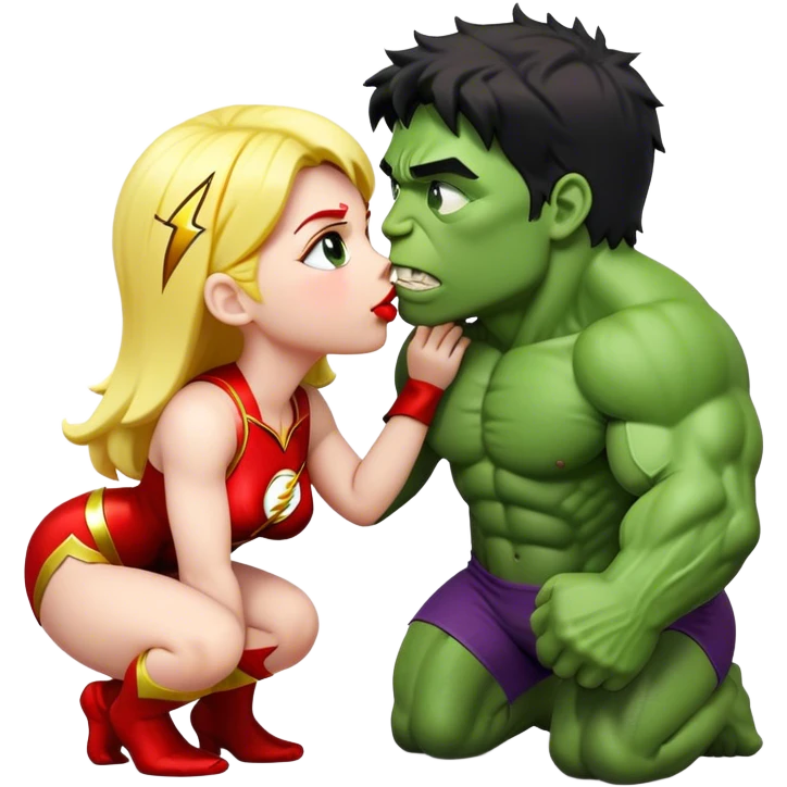 The Flash in Kiss She Flash Girl Romantic Hulk "3d Emoji Old" emoji