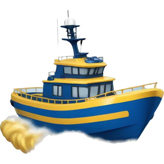 Blue and gold Rescue vessel  emoji