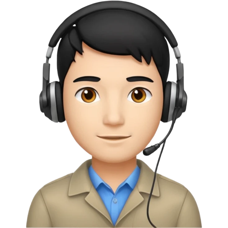 Male Virtual Assistant with Black Hair emoji