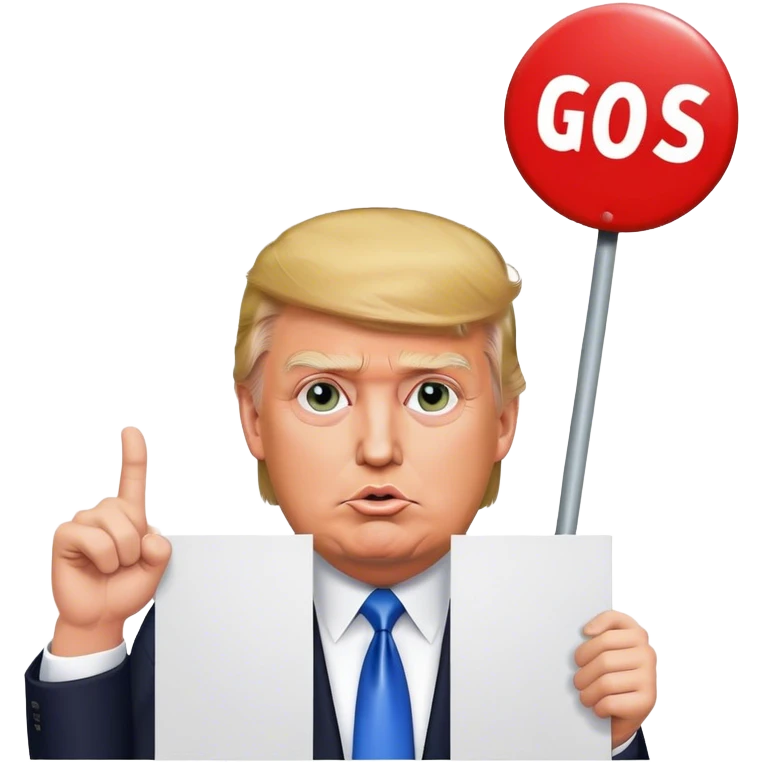 Donald trump holding a sign saying Go Tess  emoji